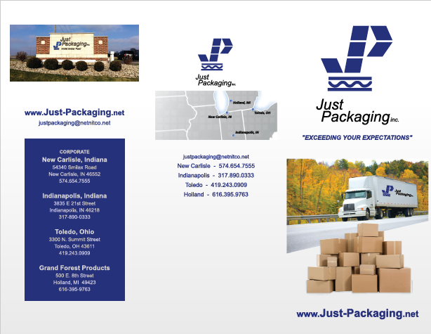Just Packaging Front Brochure